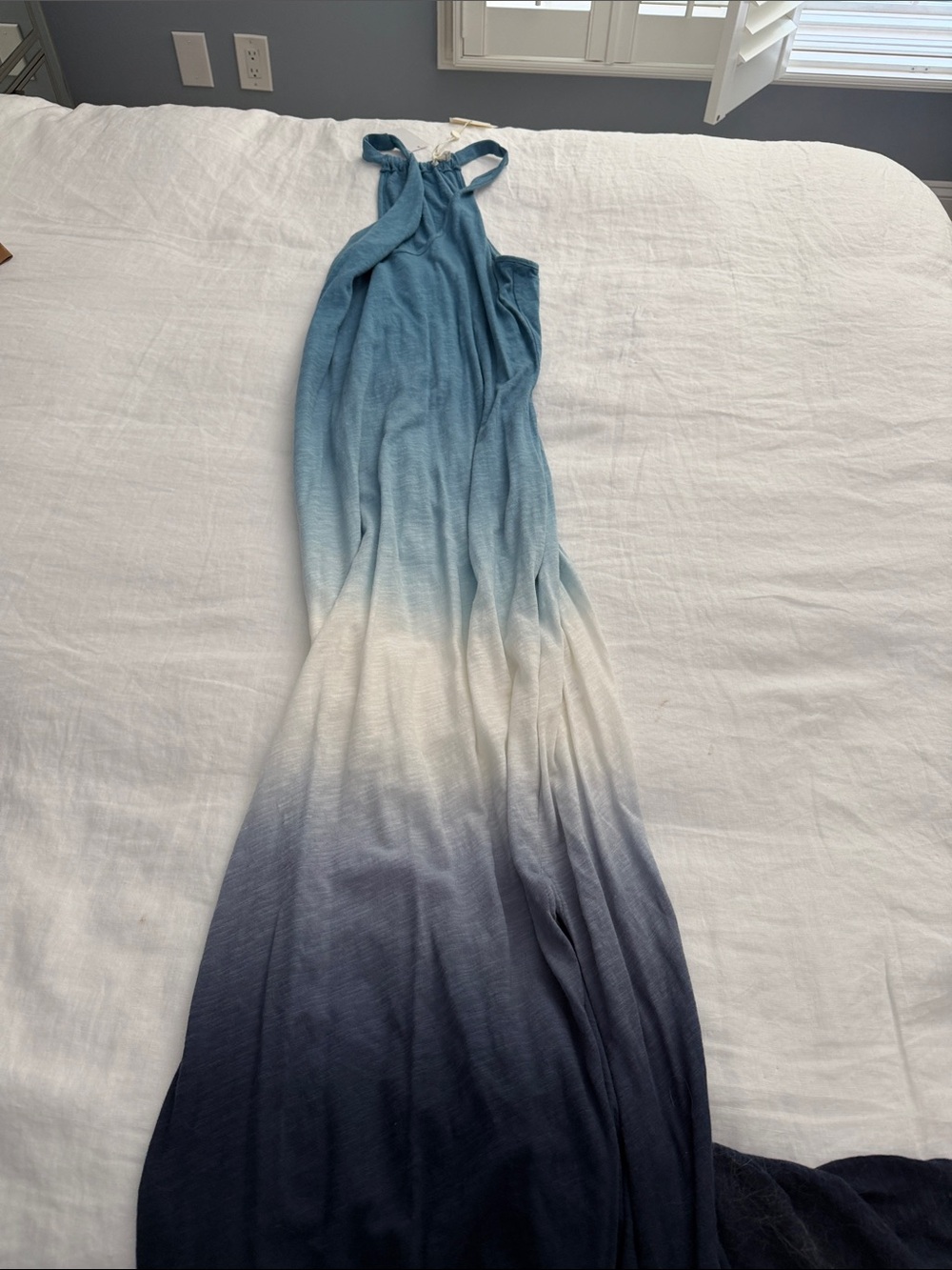 Soft Joie Ombre Blue to White to Navy Maxi Dress